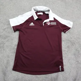 Adidas Climalite Womens Golf Polo Shirt Short Sleeve Maroon White Size Medium