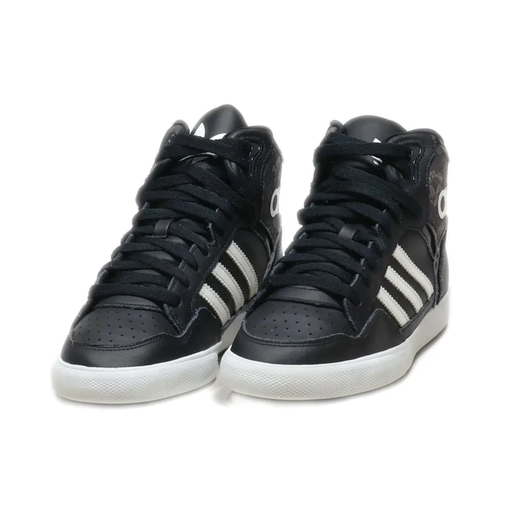 Adidas Extaball High-Top Sneakers Pu Leather Black Colour For Women