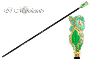 Beautiful Enamelled Flower - Walking stick