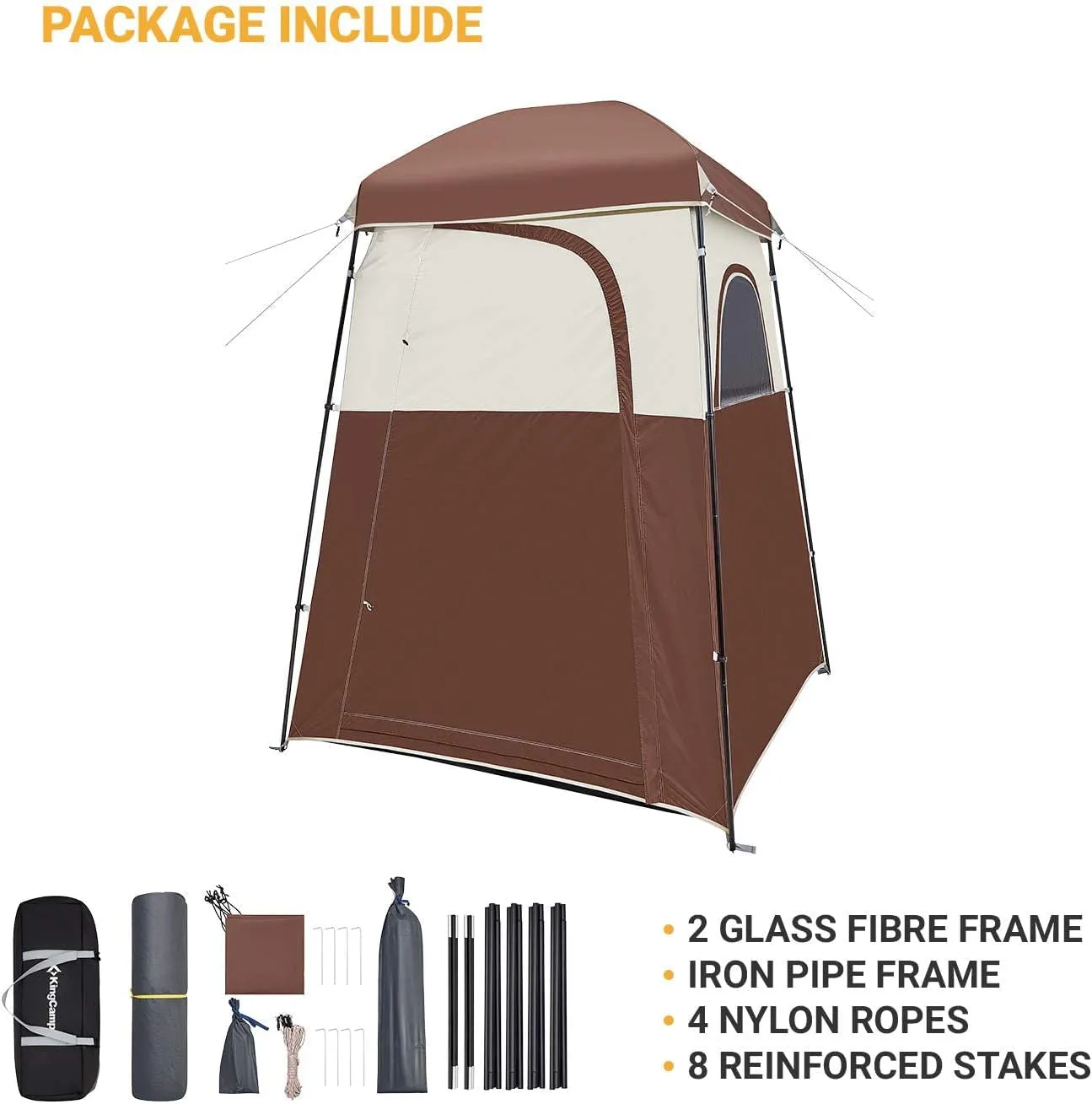 Camping Shower Tent Oversize Space Privacy Tent Portable Outdoor Shower Tents for Camping with Shower Bag Dressing Room Easy Set up Shower Privacy Shelter 1 Room/2 Rooms Toilet Tent