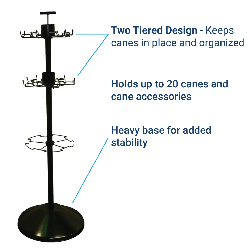 Carex Cane Spinner Rack, empty