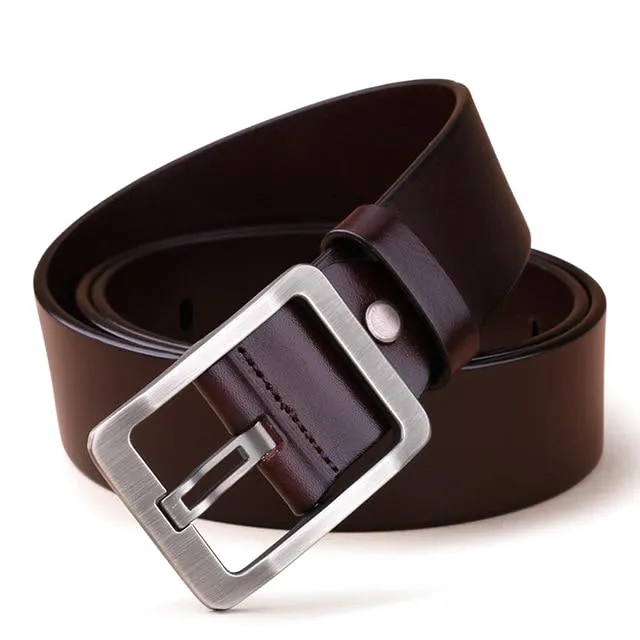 Classy Men Wide Brown Leather Belt