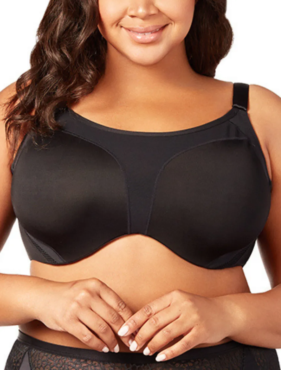 Elila Microfiber Underwire Sports Bra, Black | Black Elila Sports Bras