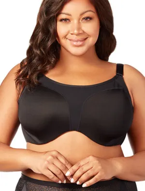 Elila Microfiber Underwire Sports Bra, Black | Black Elila Sports Bras