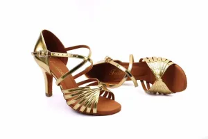 Focus.L001FE FOCUS GOLD LEATHER LATIN DANCE SHOES