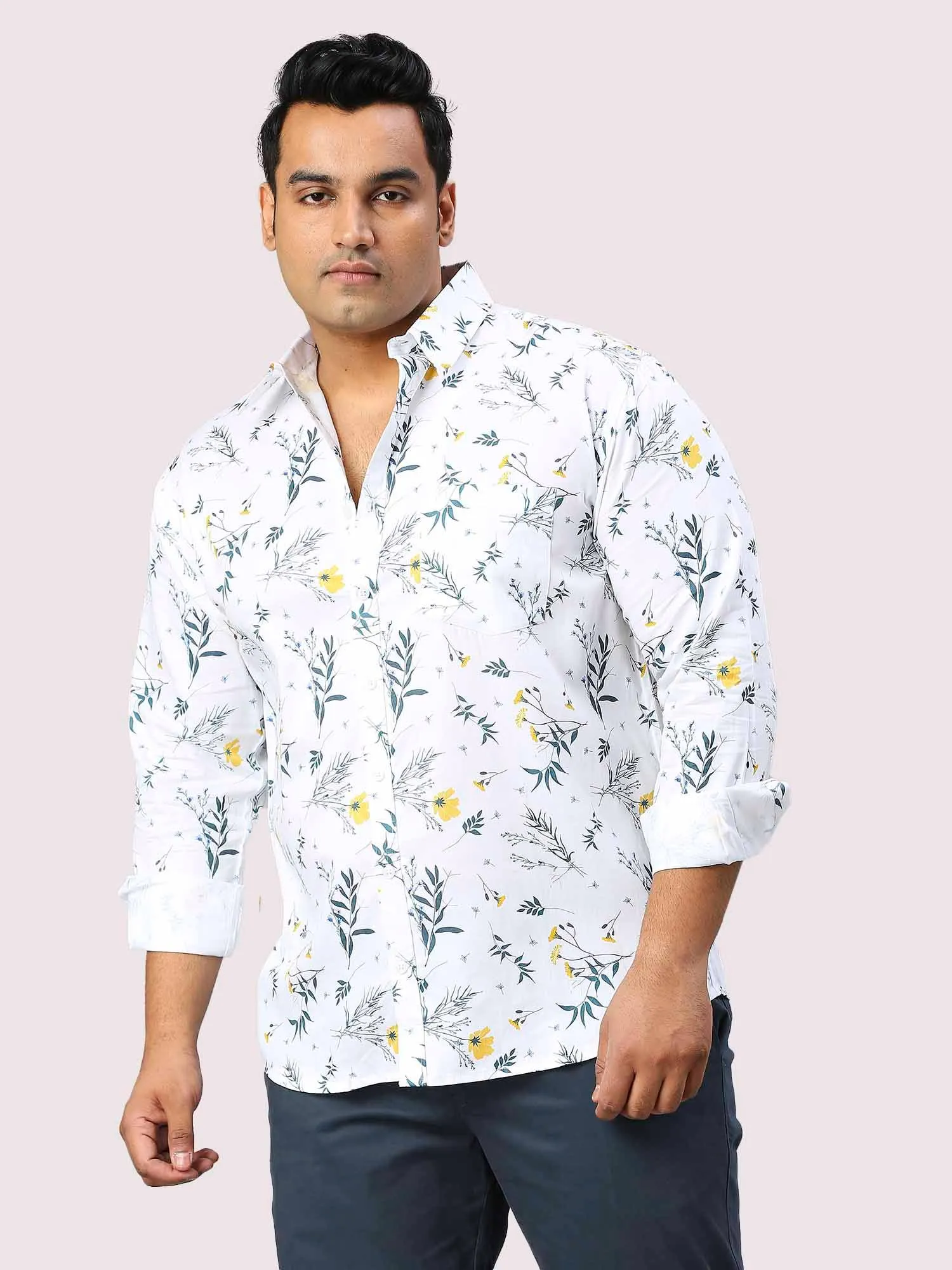 Garden Digital Printed Full Sleeve Shirt Men's Plus Size