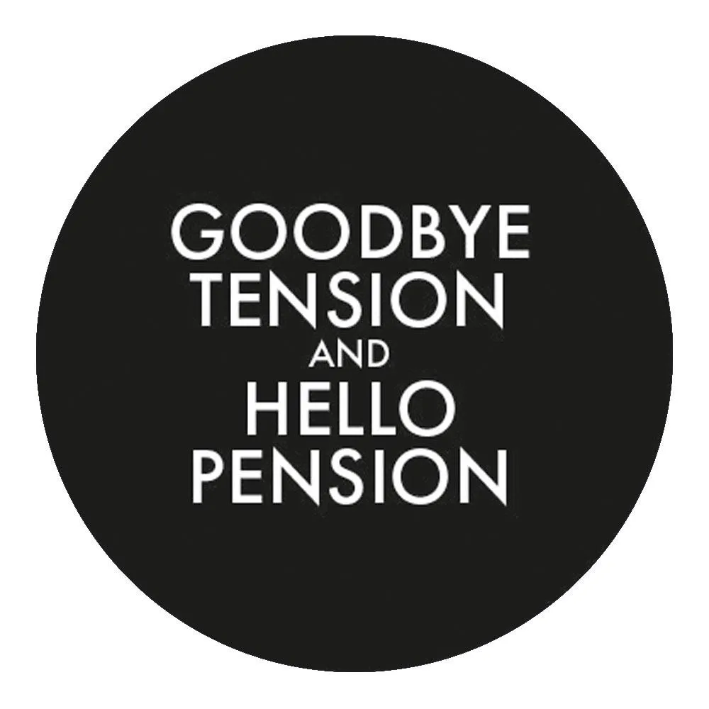 Good Bye Tension Hello Pension Flask Walking Stick w/ Black Beechwood Shaft & Pewter Collar