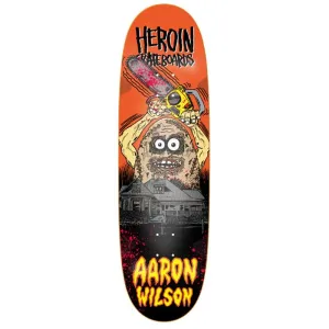 Heroin 9.12" AARON WILSON Teggxas Chainsaw Symmetrical Egg Shaped Skateboard Deck