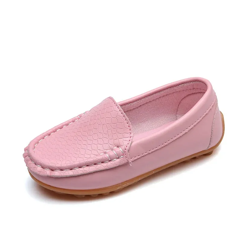 JGSHOWKITO Kids Shoes Candy Colors Unisex Boys Girls Soft Loafers Slip-on PU Leather Shoes For Children Size 21-38 Moccasin Hot