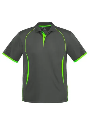 Mens Razor Polo Grey/Fluro Lime