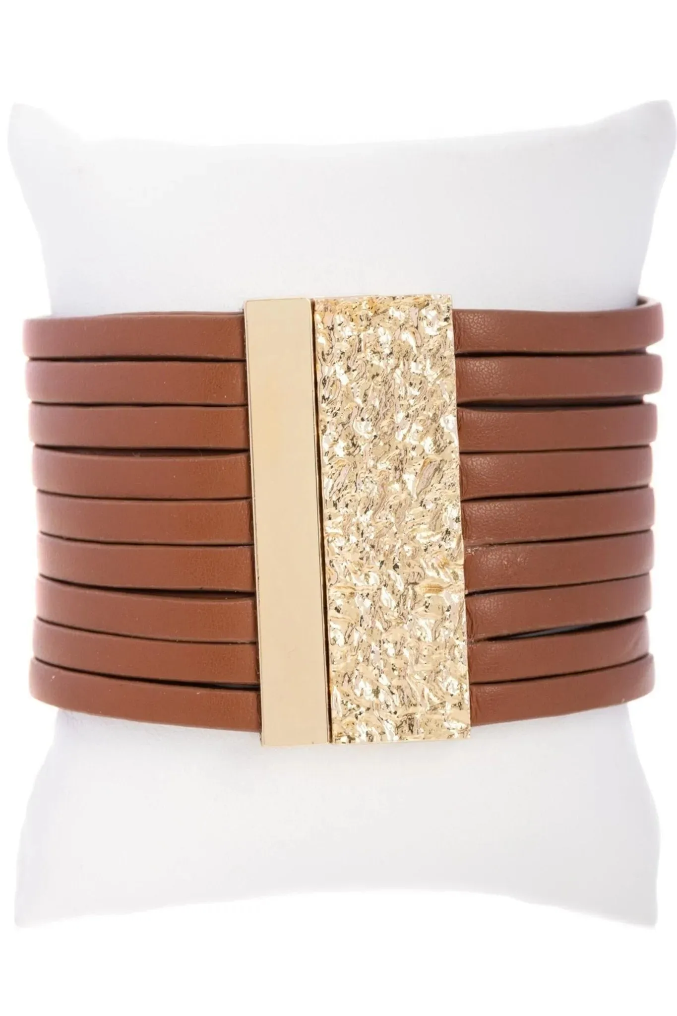 Multi Strand Vegan Leather Bracelet