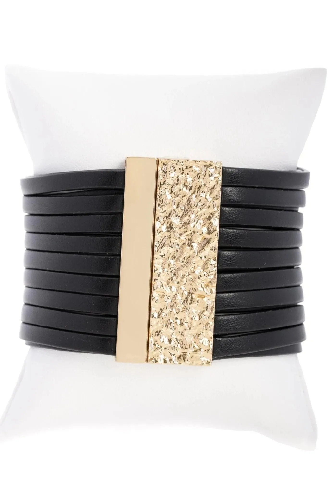 Multi Strand Vegan Leather Bracelet