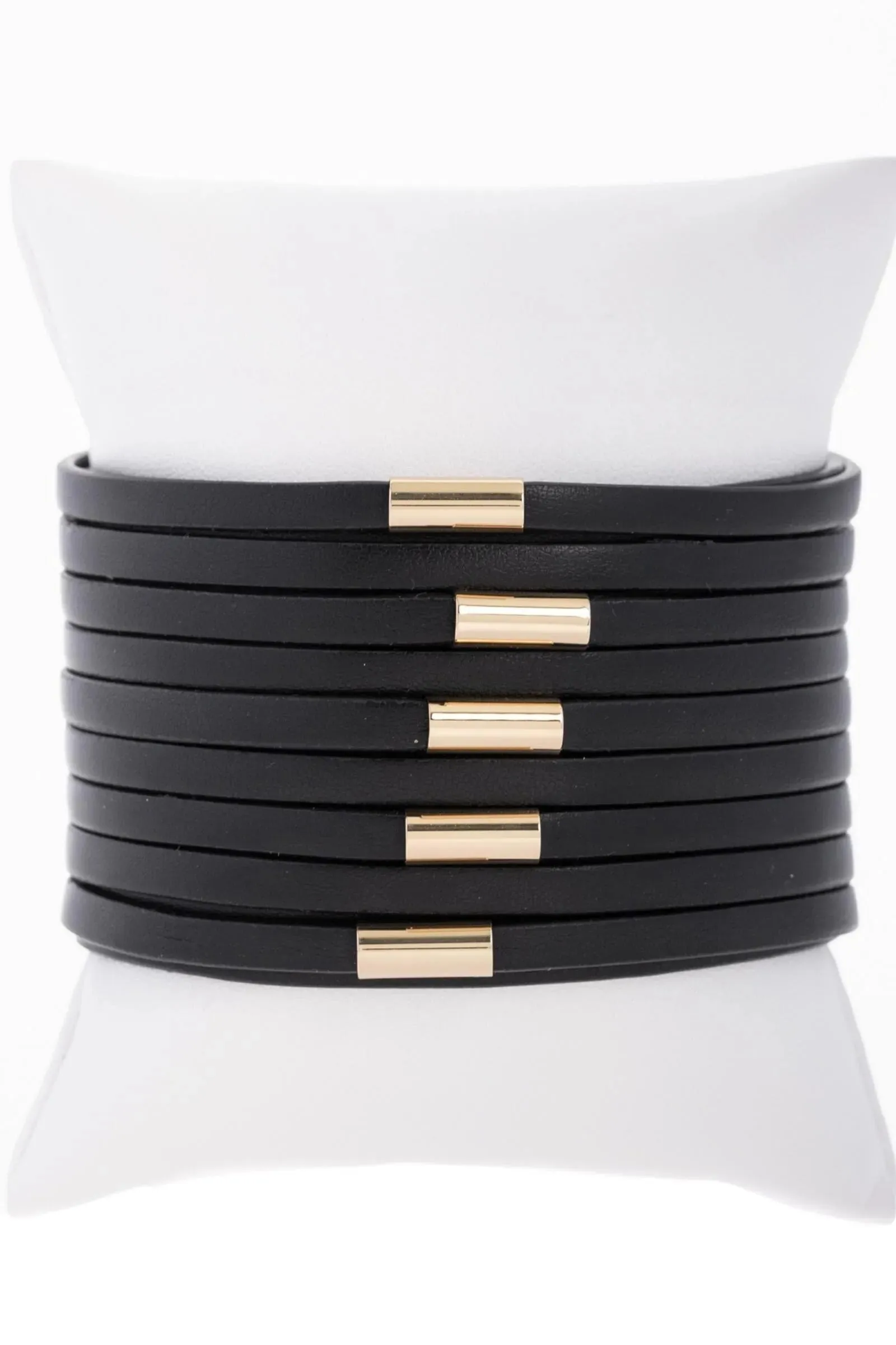 Multi Strand Vegan Leather Bracelet