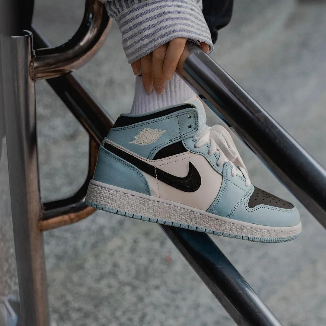 Nike Air Jordan 1 Mid Ice Blue (GS) Women's