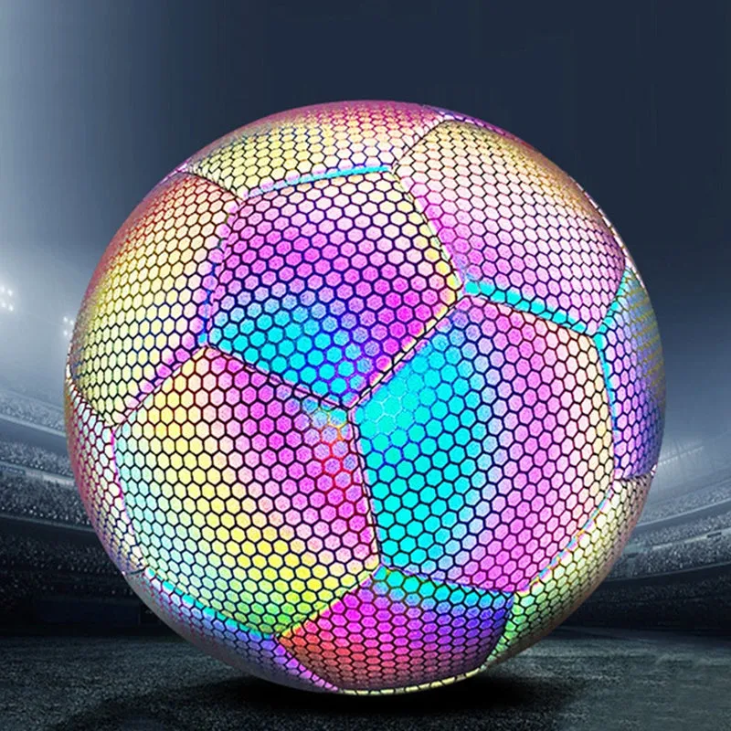 Reflective Football Glow in The Dark Soccer Ball Size 5 Training Ball