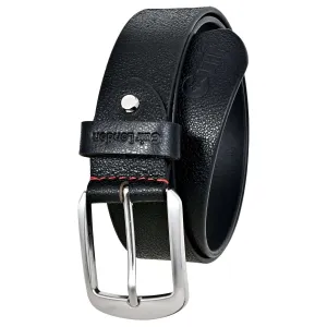 Versatile Black Casual Leather Belt for Men: Sizes 30" to 46"