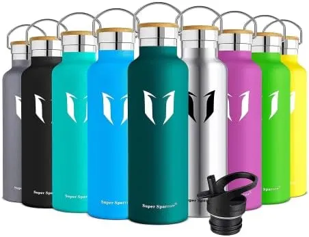 Water Bottle with Straw - 17 oz/25 oz/32 oz - Reusable Insulated Leak Proof  BPA-Free Stainless Steel Water Bottles