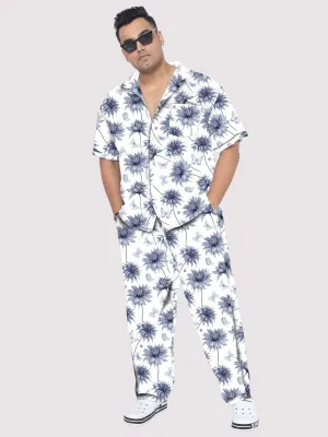 Watercolor Flowers Plus Size Men's Co-ord Set