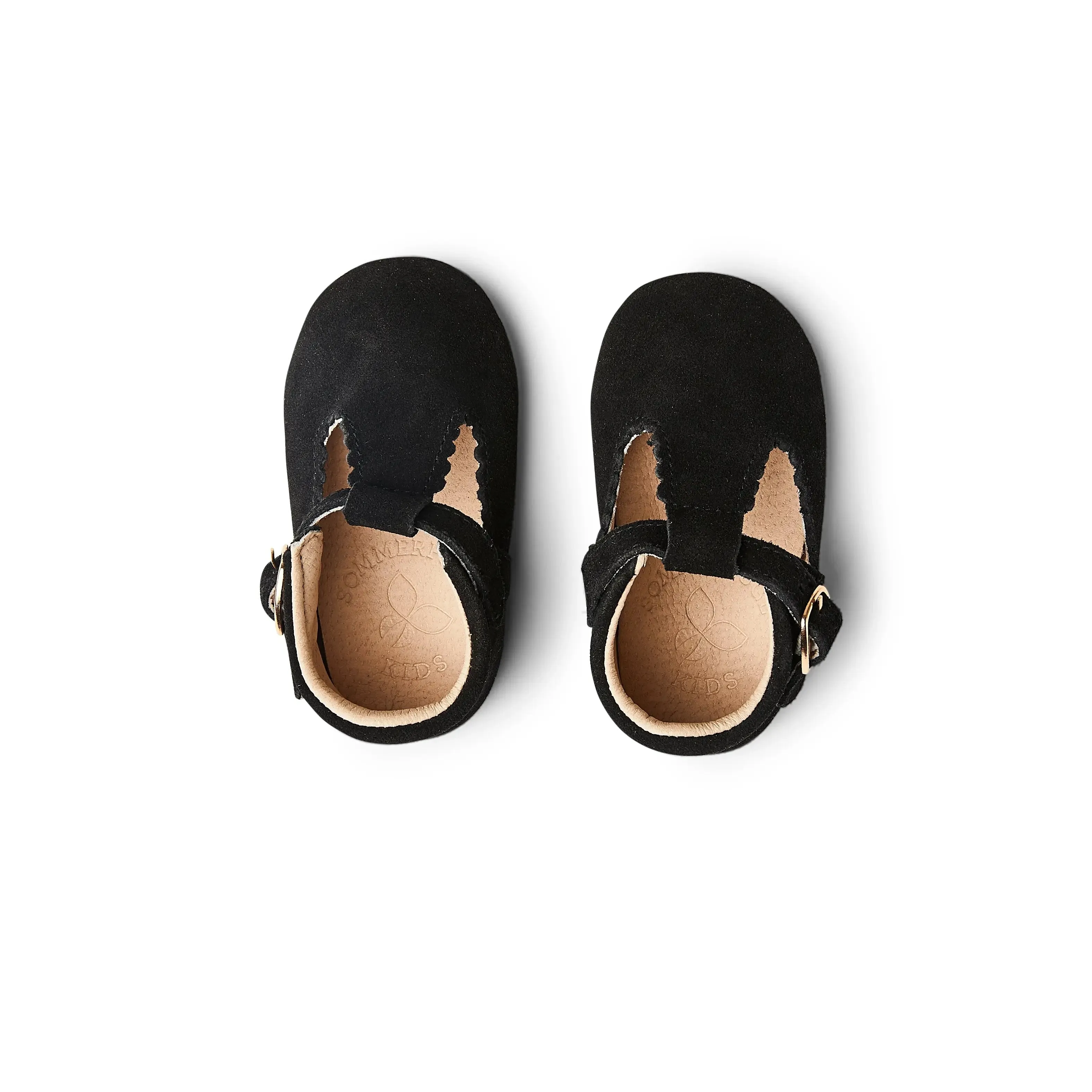 Woodsmoke Suede Leather Baby T Bar Shoe